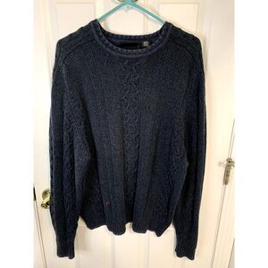Greg Norman Blue Chunky Cable Knit Sweater Size Medium